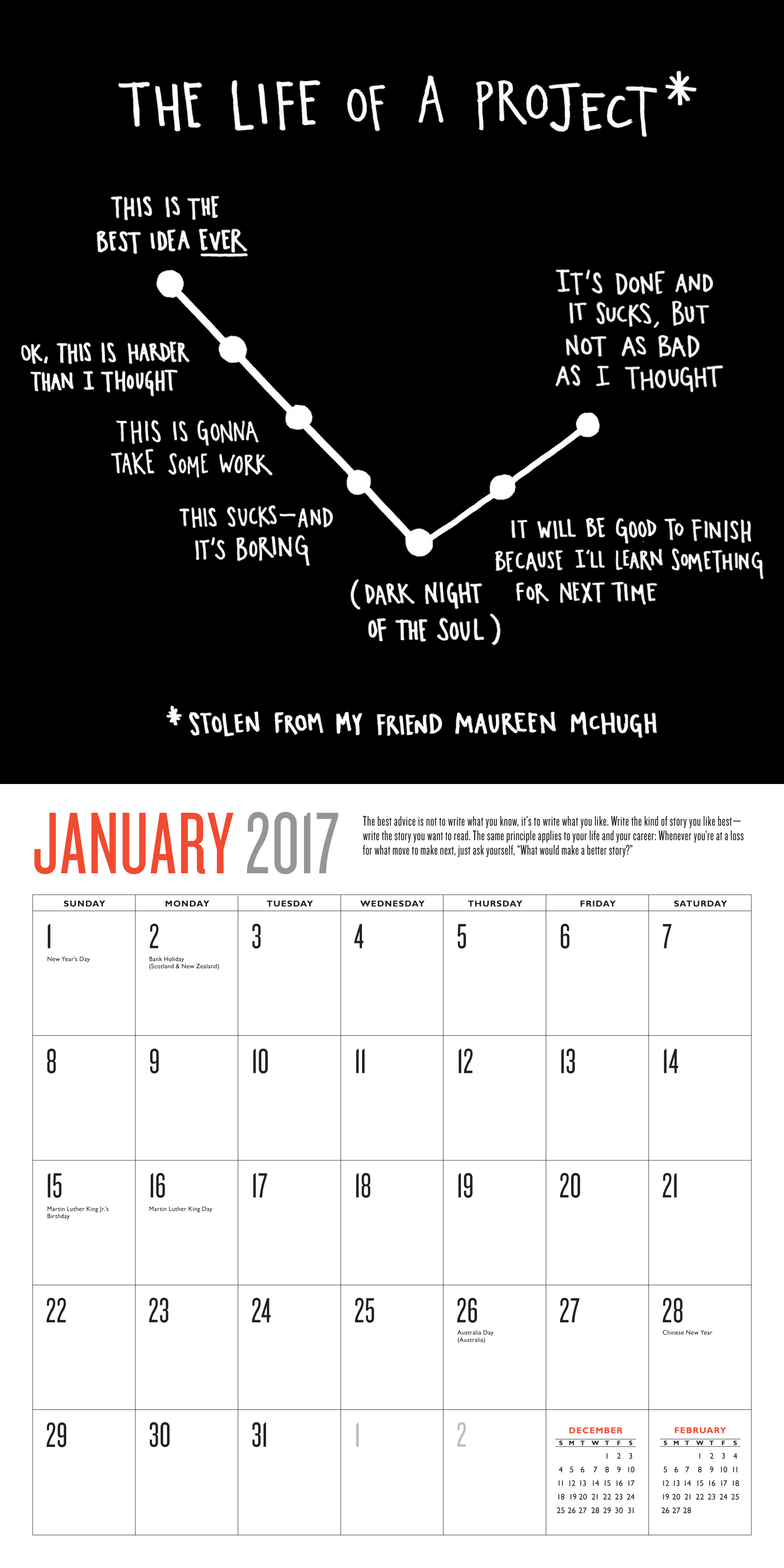 2017 Steal Like An Artist Wall Calendar