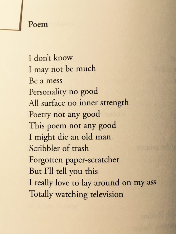 TV Poem by Ron Padgett
