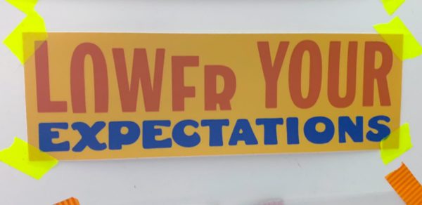 lower your expectations bumper sticker
